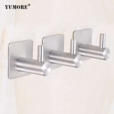 Sticky brushed finishing square wall hooks